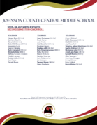 2025-26 Johnson County Central Middle School Honor Roll - Second Semester